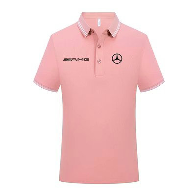 Polo Mercedes AMG Homme Manche Courte 2023 Slim Fit Poloshirt Casual Col Contrasté